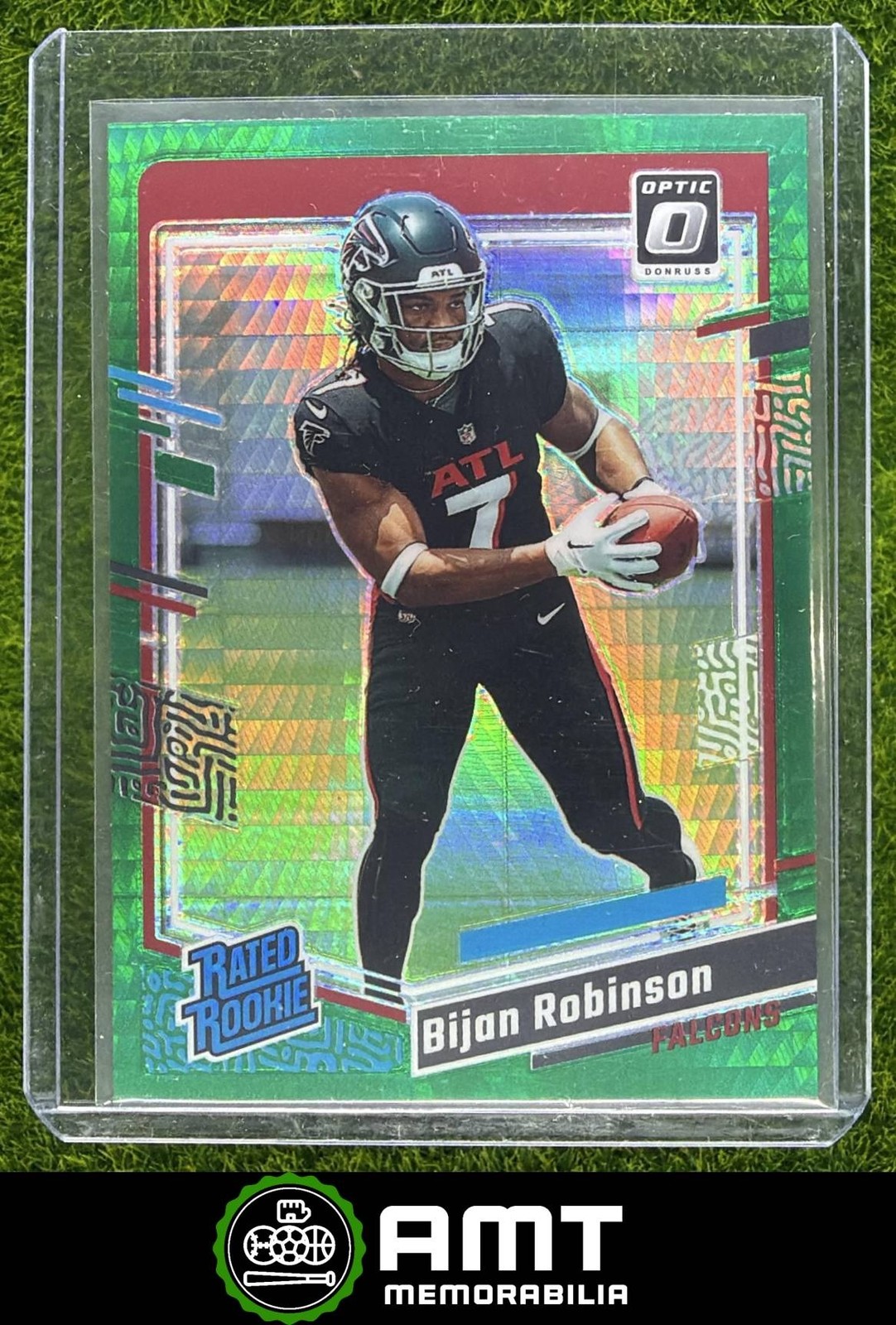 Bijan Robinson 2023 Panini Donruss Optic Green Hyper Prizm Atlanta Falcons #206