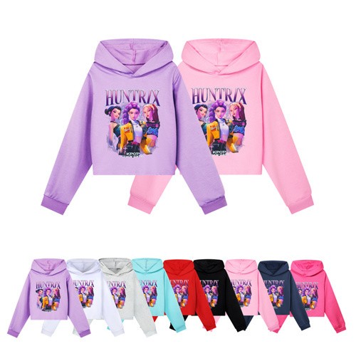 Niñas KPOP Cazadores de Diablos Sudadera con Capucha Niños HUNTRO Sudadera con Capucha Pullover Prendas para el torso
