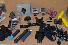 GoPro Hero 3 Silver Edition with lots of accessories including remotes/batteries