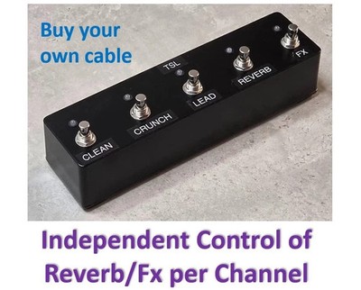 Replacement Marshall TSL Footswitch JCM 2000 TSL Amps w/ Rev/FX Memory - BYOC