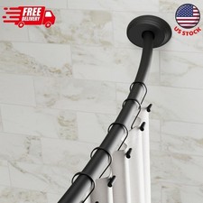 50  to 72  Adjustable Tension or Wall-Mount Curved Shower Curtain Rod, Black
