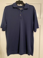PEBBLE BEACH PEBBLE BEACH PERFORMANCE SLEEVE POLO SHIRT - SIZE MEN L - NAVY BLUE
