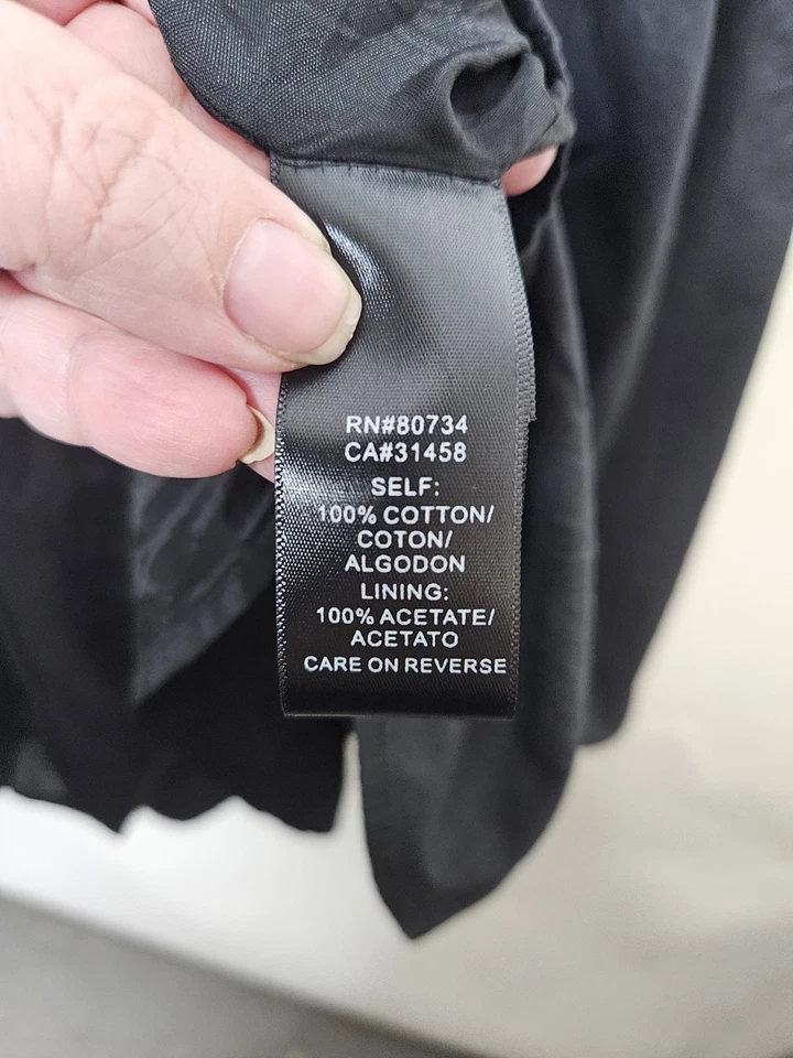 Vestido Max and Cleo Negro Botón Frontal Sin Mangas Cinturón Talla 6 Ajuste Acampanado Foto 4 de 4