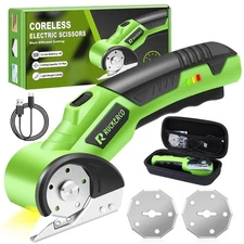 Cordless Electric Scissors Box Cutter 2 Rotary Blades – 4V Heavy Duty Recharge