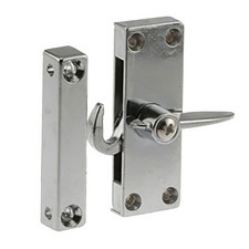 Left Hand Sliding Screen Door Latch  Strike Chrome Diecast 2-3/8" Center