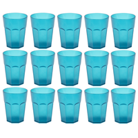15X Kunststoffbecher TüRkis Trinkbecher Plastik Trink-GläSer Mehrweg 0,25L