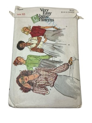 Very Easy Vogue Patterns 7008 Sewing Pattern For Blouse Size10 C Crafts Vintage