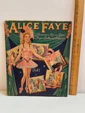 ORIGINAL 1941 ALICE FAYE MOVIE STAR PAPER DOLL BOOK UNCUT MERRILL PUB.