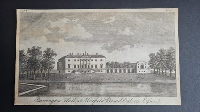 Antiker Druck von 1776 - Barrington Hall - Hatfield Broad Oak in Essex