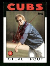 1986 Topps   384 Steve Trout signed auto autograph  red sharpie JBN BXCP61