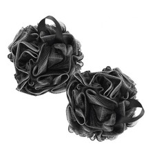 3 Pcs Black Soft Mesh Bath Sponge Shower Pouf Body Scrubber Bath Ball
