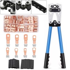 140PCS Copper Lugs Ring Terminals Bare Battery Welding Crimp Wire Connectors Kit