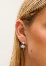 Image of Jon Richard Silver Plated Clear Cubic Zirconia Necklace & Earrings Set