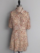 NWT Free People Floral Mini Dress Button Front Cottagecore Size M
