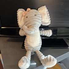 Chick Pea ELEPHANT Plush Lovey Grey White Ribbed 12  Baby Stuffed Animal Toy