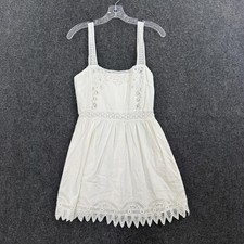 LoveShackFancy Tariah Pinafore Dress Women's 8 White Eyelet Lace Revolve