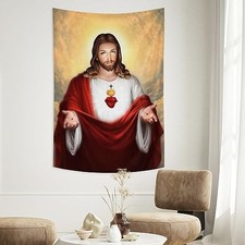 Conank Jesus Tapestry God Wall Art Jesus 40" x 24" Funny Bible Blanket 0