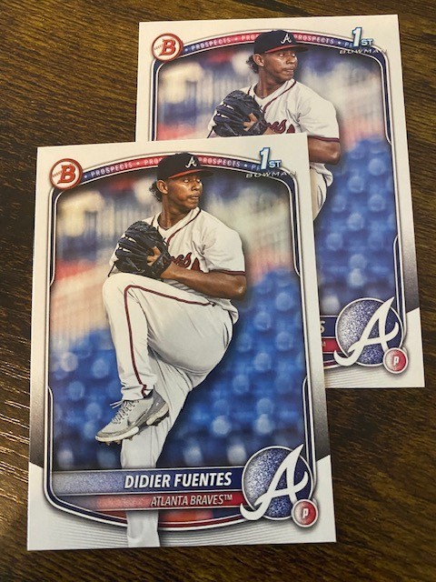 Didier Fuentes - 2025 Bowman Prospect 1st - Rookie - BP-187 - Braves - TWO CARDS