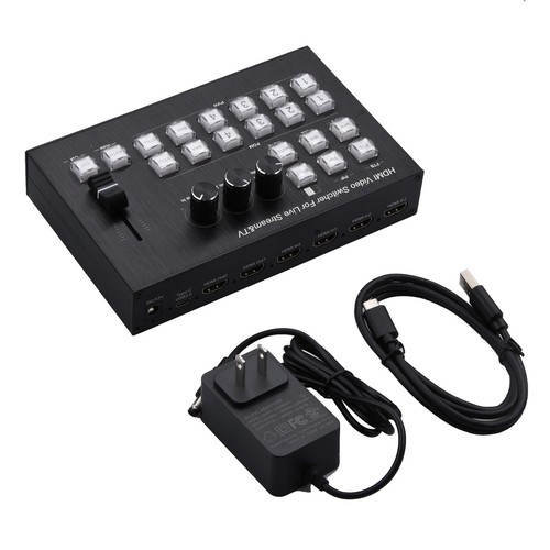 1*HDMI Video Switcher Mixer Support Multiple Camera Live Streaming OSD PIP MIC - Afbeelding 12 van 15
