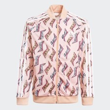 adidas origionals SST track jacket all over print Juniors XL 14-15Y pink GN2241