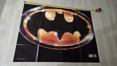 1989 Batman Original Advance Subway Poster Teaser Bat Logo June 23 Tim Burton 