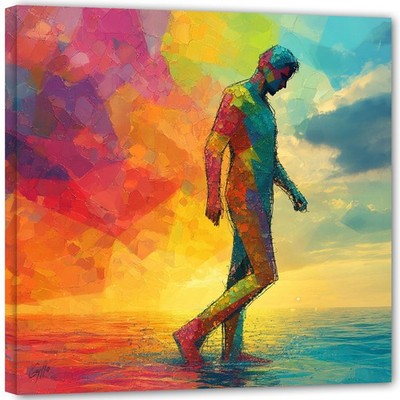 Farbenfroher Mann Fantasy Pop Modern art Gallery Mega Bild original FT3