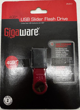 Gigaware 4 GB USB Slider Flash Drive – New Sealed Package (25‑917)