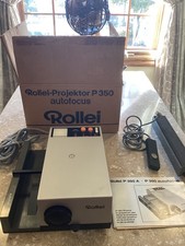 Vintage Rollei P350 AF Projector in Box W/Remote Box and Manual Works