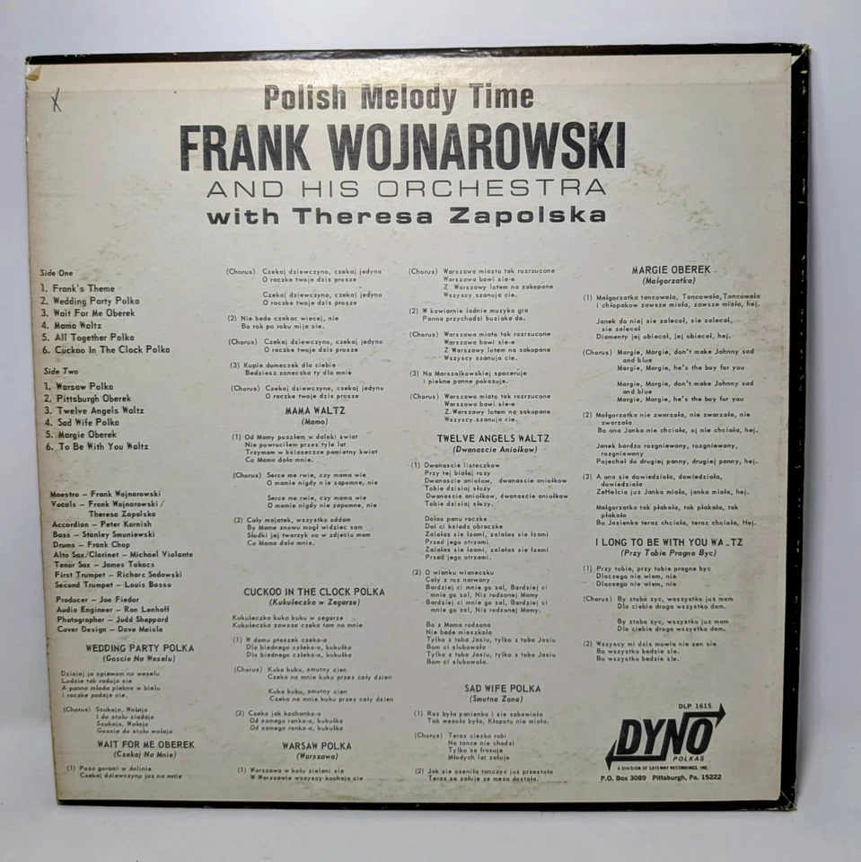 Frank Wojnarowski And His Orchestra With Theresa Zapolska* – Polish Melody Time - Image 4 of 4