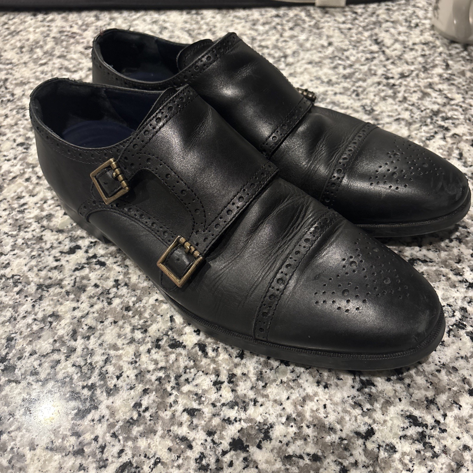 Cole Haan Men's Jefferson Grand OS Leather Monk Strap Shoes Size US 11M C26166