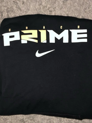 NIKE Colorado Buffaloes Coach Prime Deion Sanders felpa con cappuccio uomo taglia LARGE nera