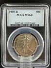1939-D Walking Liberty Silver Half Dollar 50c PCGS MS64+