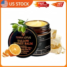 Terra Lotus Organic Beef Tallow Balm with Raw Honey Citrus Moisturizing Cream US