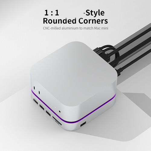 For Mac Mini M4 M.2 NVMe SSD 4TB Max 10Gbps USB-A Ports SD&TF USB Splitter Dock - Afbeelding 8 van 16