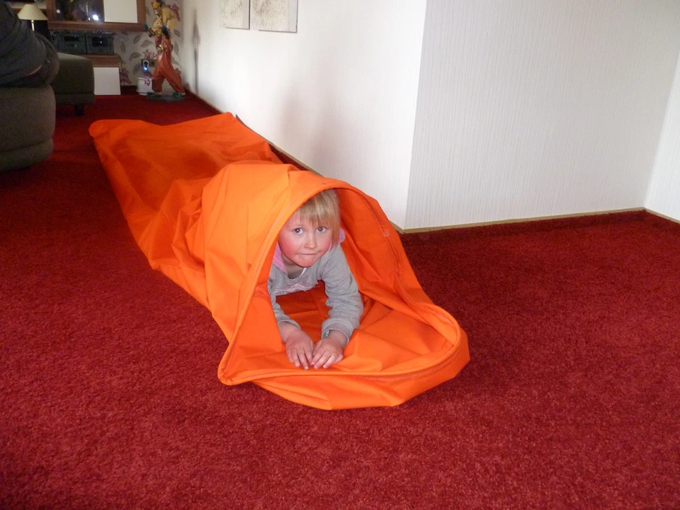 GS-SPORT Kriechtunnel, Gruppenspielgerät, 100% Baumwolle 200x50 cm*