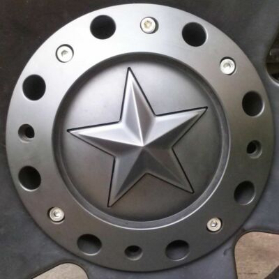 FLAT BLACK 5 Pack StarSKINS for Star kmc XD Rockstar 775; 811; 827 truck wheels