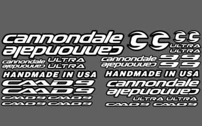 Cannondale CAAD 9 Bike Ultra Black Wht Frame Decals Sticker Set