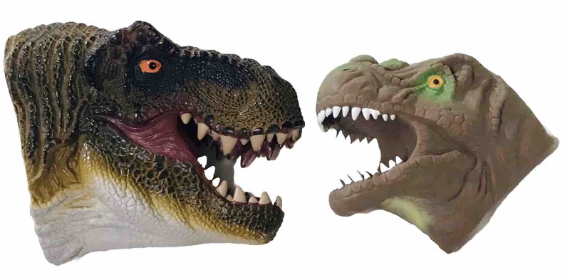 Lot Of 2 Hand Puppet Dinosaur’s Tyrannosaurus T-Rex One Big & One Small Each