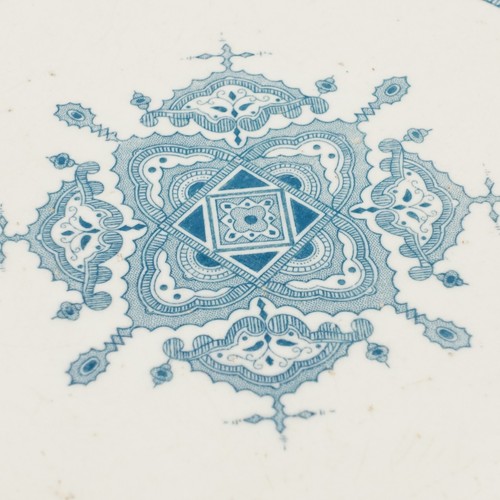 Antique Art Tile Ceramic Victorian Old Church Gothic Nouveau Teal Corners 6" W - Picture 10 of 12