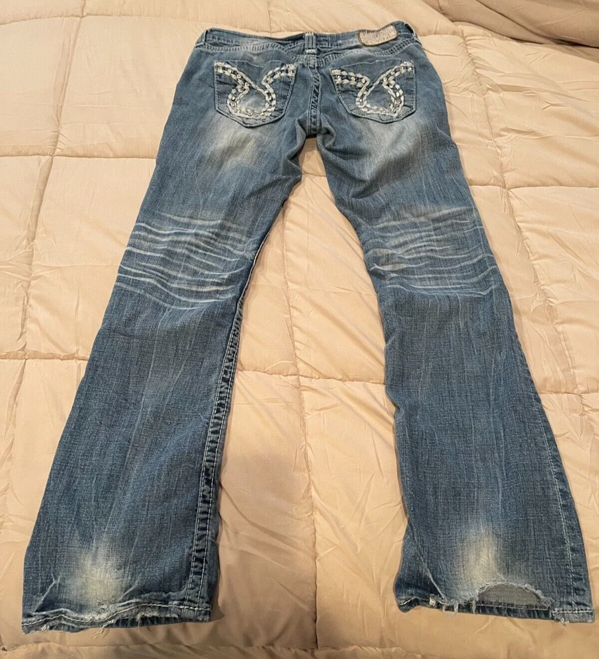 Pantalones de mezclilla Big Star Liv Boot para mujer 28R azul lavado medio usados desgastados elásticos Foto 2 de 4