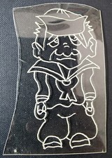 1970's ORIGINAL, Traditional, Vintage, Acetate Tattoo Stencil Navy Sailor USN