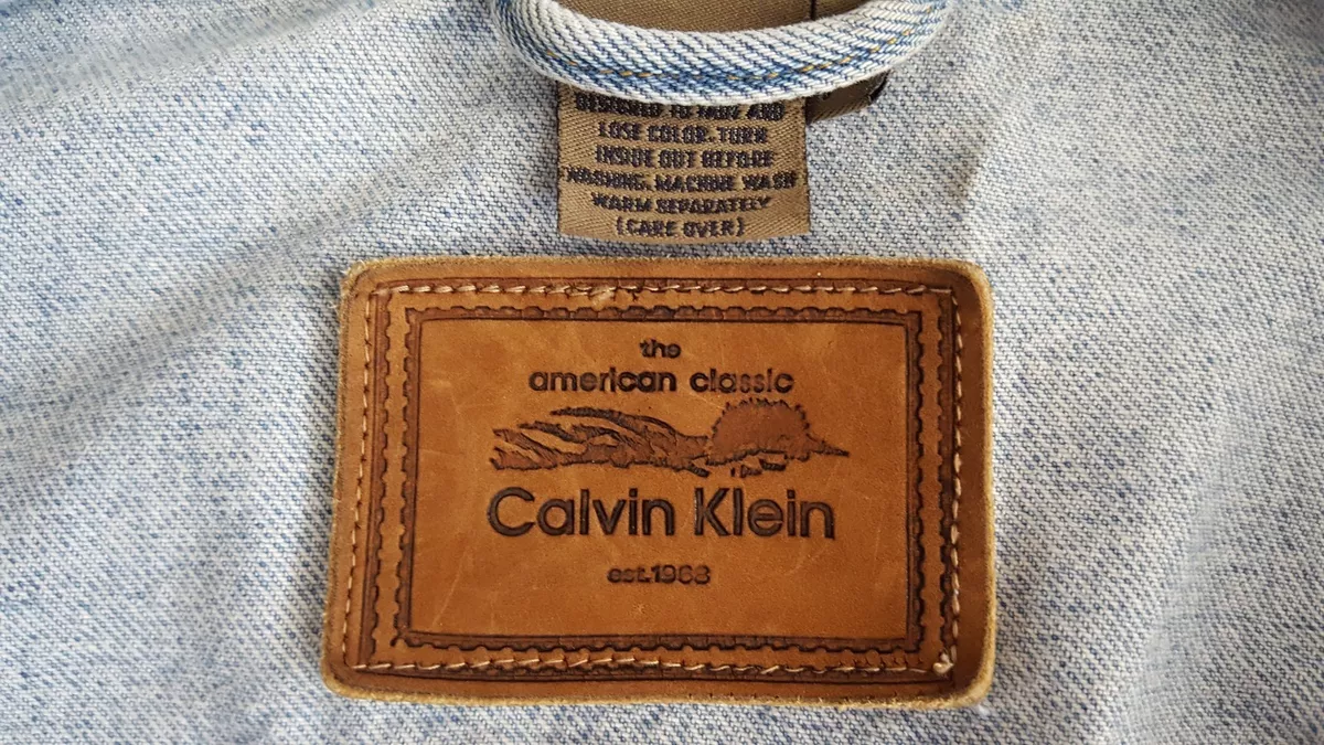 Vintage Calvin Klein Trucker Jacket Blue Denim Jeans Jacket Mens