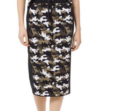 $140 Michael Kors 1672 Women’s Multi Camo Pencil Skirt Sweater Size M