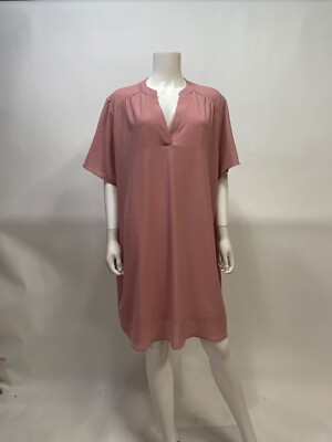 entro t shirt dress Entro & Chicsoul Dusty Rose Short sleeve V-Neck T-Shirt Dress