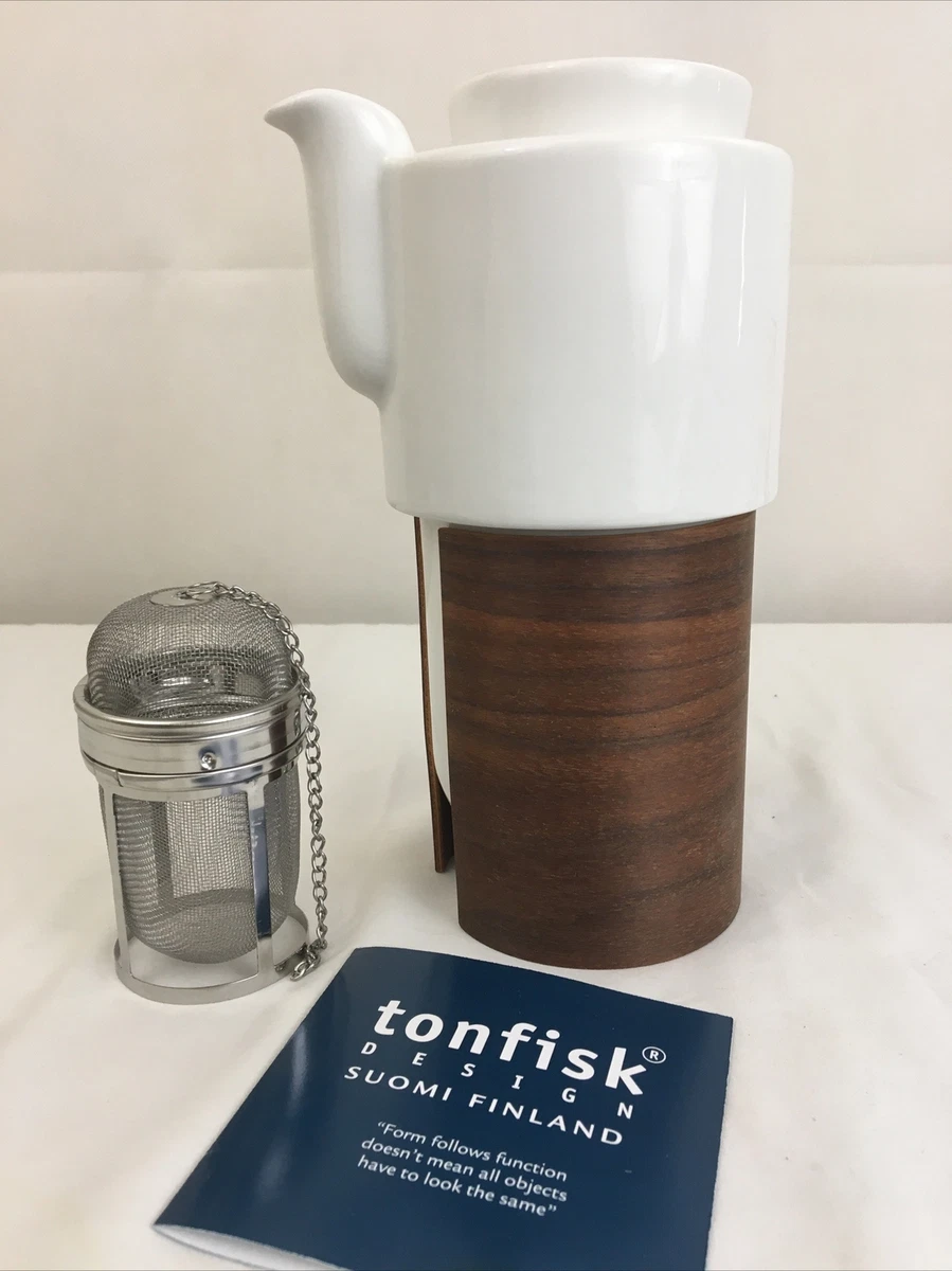 Tonfisk Design Teapot Porcelain and Wood - Warm Series - Suomi