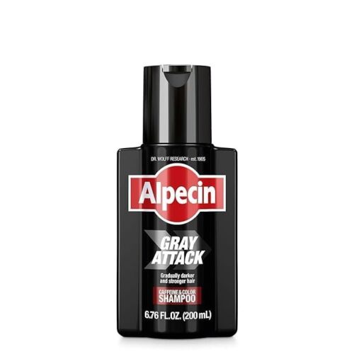 Alpecin Gray Attack Shampoo Caffeina e Colore, 6,76 Fl Oz, Cura dei Capelli - Foto 2 di 12