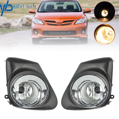 Pair of Fog Light Lamps w/Cover Wiring Harness kits For 2011-2013 Toyota Corolla