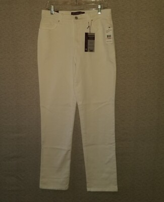 NWT Gloria Vanderbilt White Amanda Jeans Size 10 Comfort Stretch 32x42.5 READ