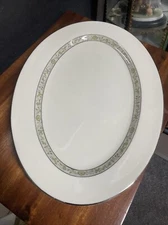 lenox springdale china Platinum Trim  Large Oval Meat Serving Platter 16” USA