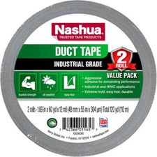 Nashua Industrial Grade Duct Tape, 1.89" x 60.1 yards, 2 Count Made in the USA